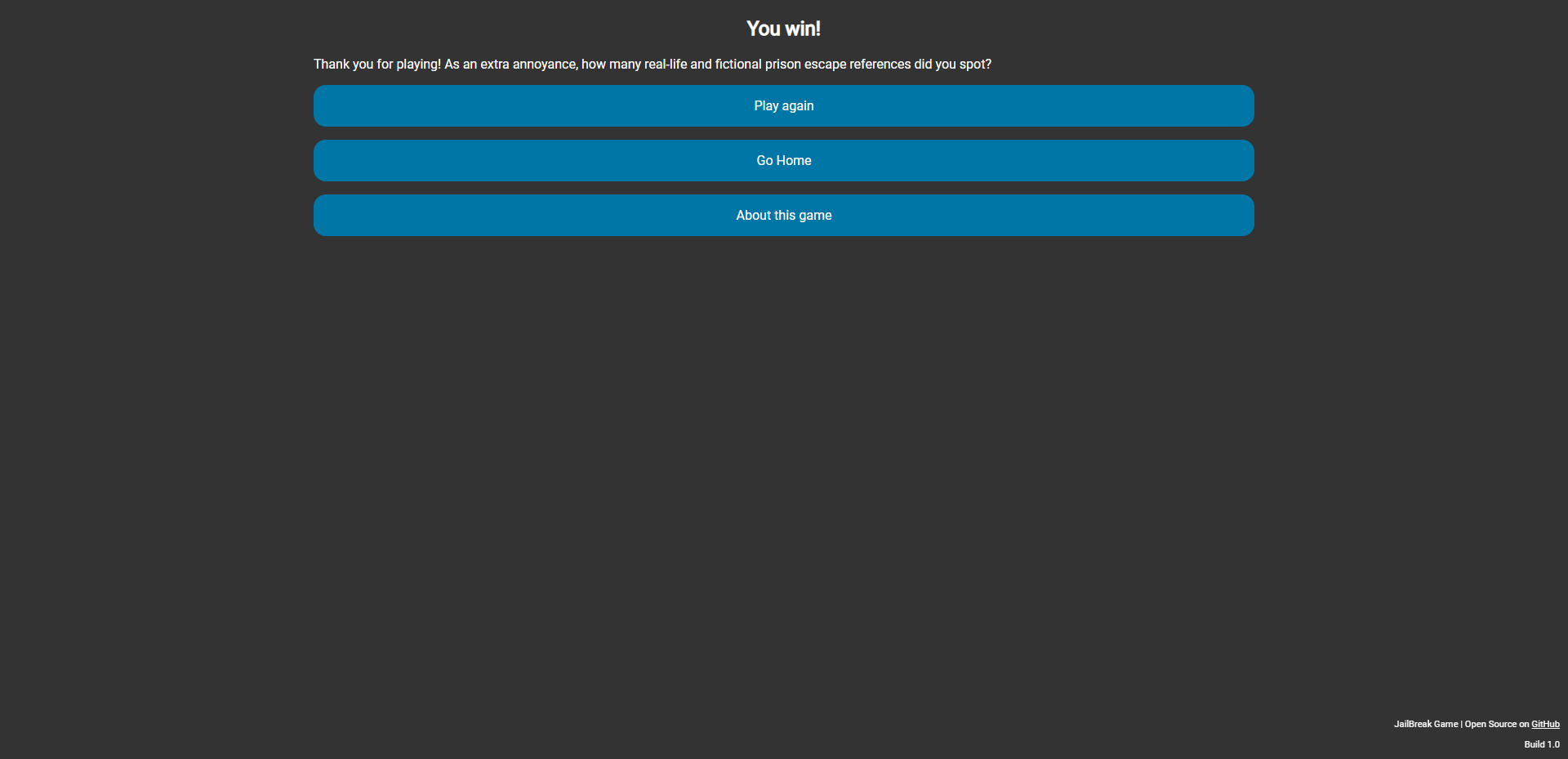 JailBreak! Winning page