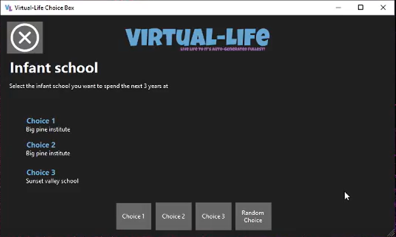 Virtual-Life Choice Box