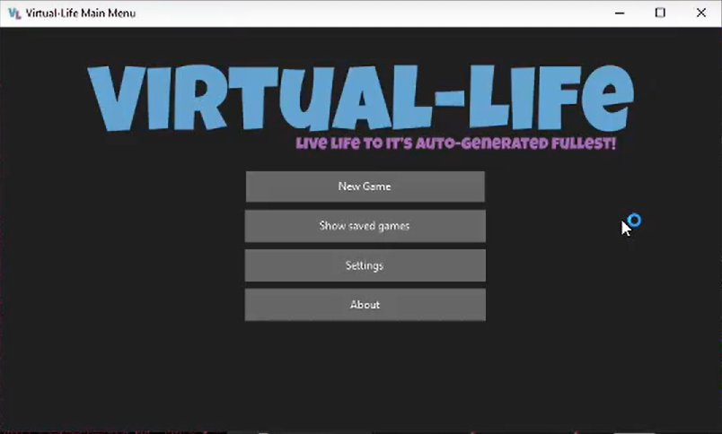 Virtual-Life Main Menu